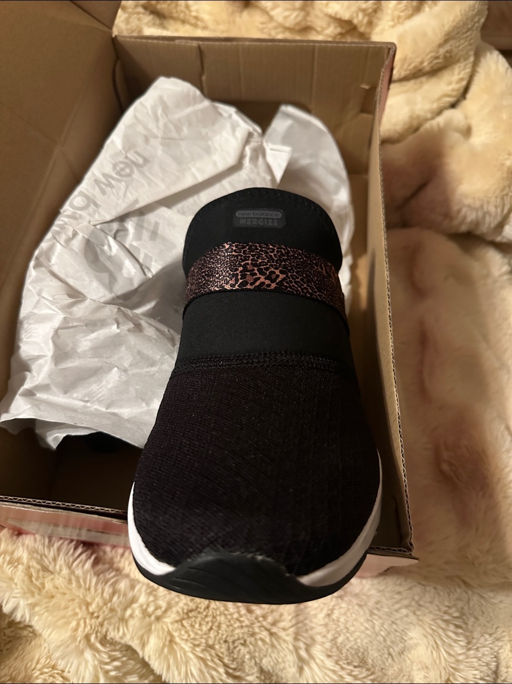 New Balance Women's Black and Dark Gray Slip-On Sneakers